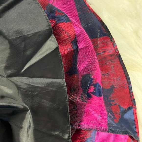 Xscape Floral Brocade Fit & Flare Mesh Trim Party Evening Dress Sz 2 - Picture 7 of 7